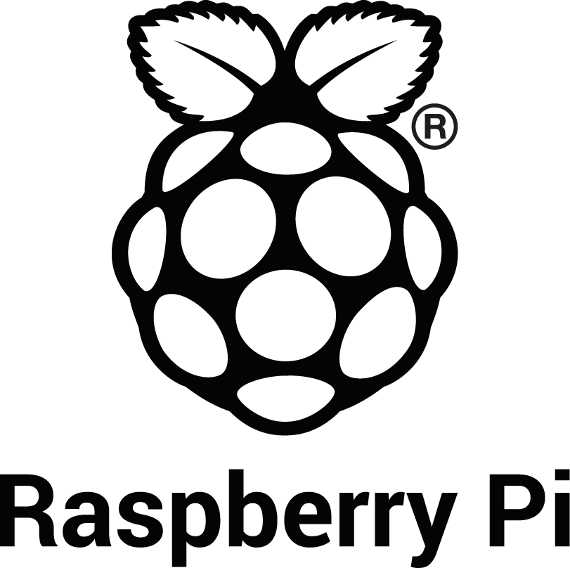 Rpi Logo Black Stacked Reg Screen - Raspberry Pi Logo Black And White Clipart (811x808), Png Download