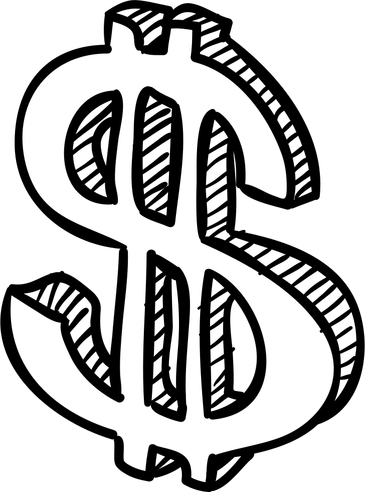 Dollar Currency Sign Sketch Comments - Dollar Sign Sketch Clipart (728x980), Png Download