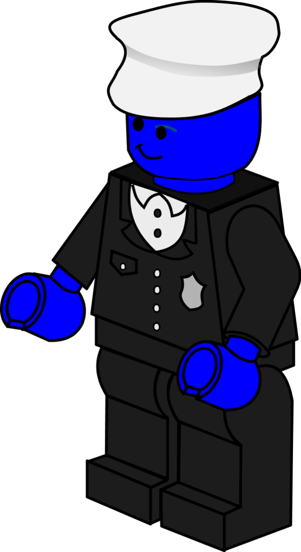 Lego Town Policeman - Lego Police Man Clipart (600x1100), Png Download
