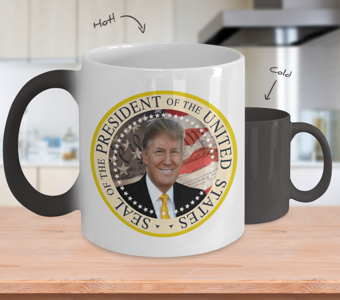 Trump Presidential Seal Color Changing Mug 45th President - My Husband The Day I Met You Clipart (680x600), Png Download