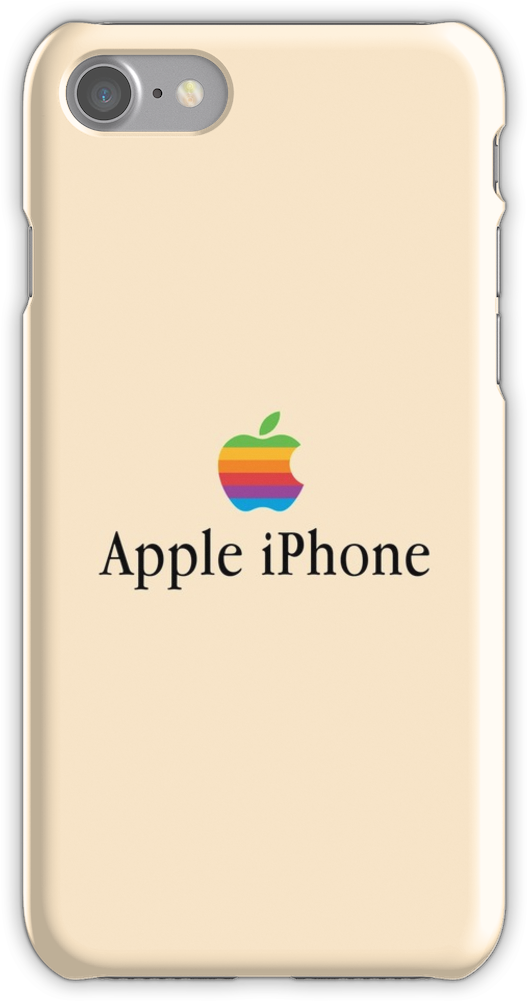 Vintage Apple Logo On Tan Background / Apple Iphone - Mobile Phone Case Clipart (750x1000), Png Download