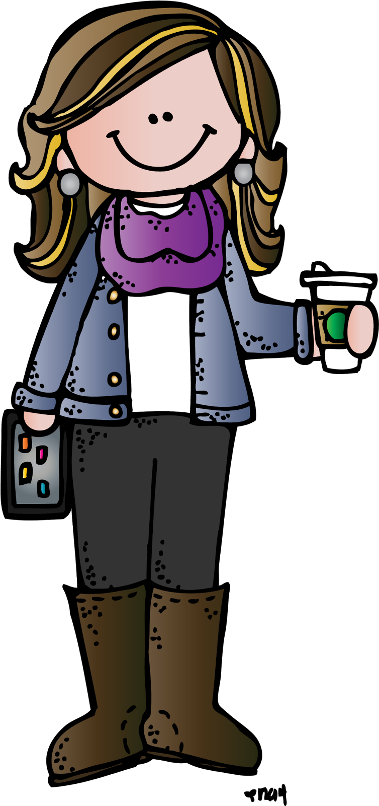 Melonheadz Teacher Brown Hair - Melonheadz Teacher Clipart - Png Download (754x1601), Png Download