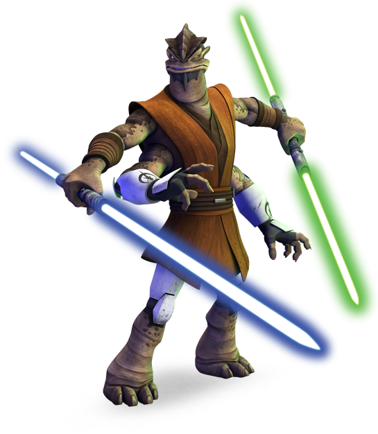 Pong Krell Was The Besalisk Jedi Whom Replaced Anakin - 4 Armed Star Wars Clipart (545x626), Png Download