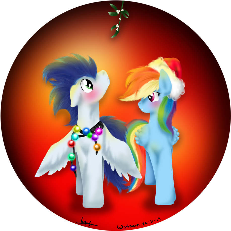 Free Png Download Mlp Rainbow Dash And Soarin Kiss - Rainbow Dash And Soarin Christmas Clipart (850x850), Png Download
