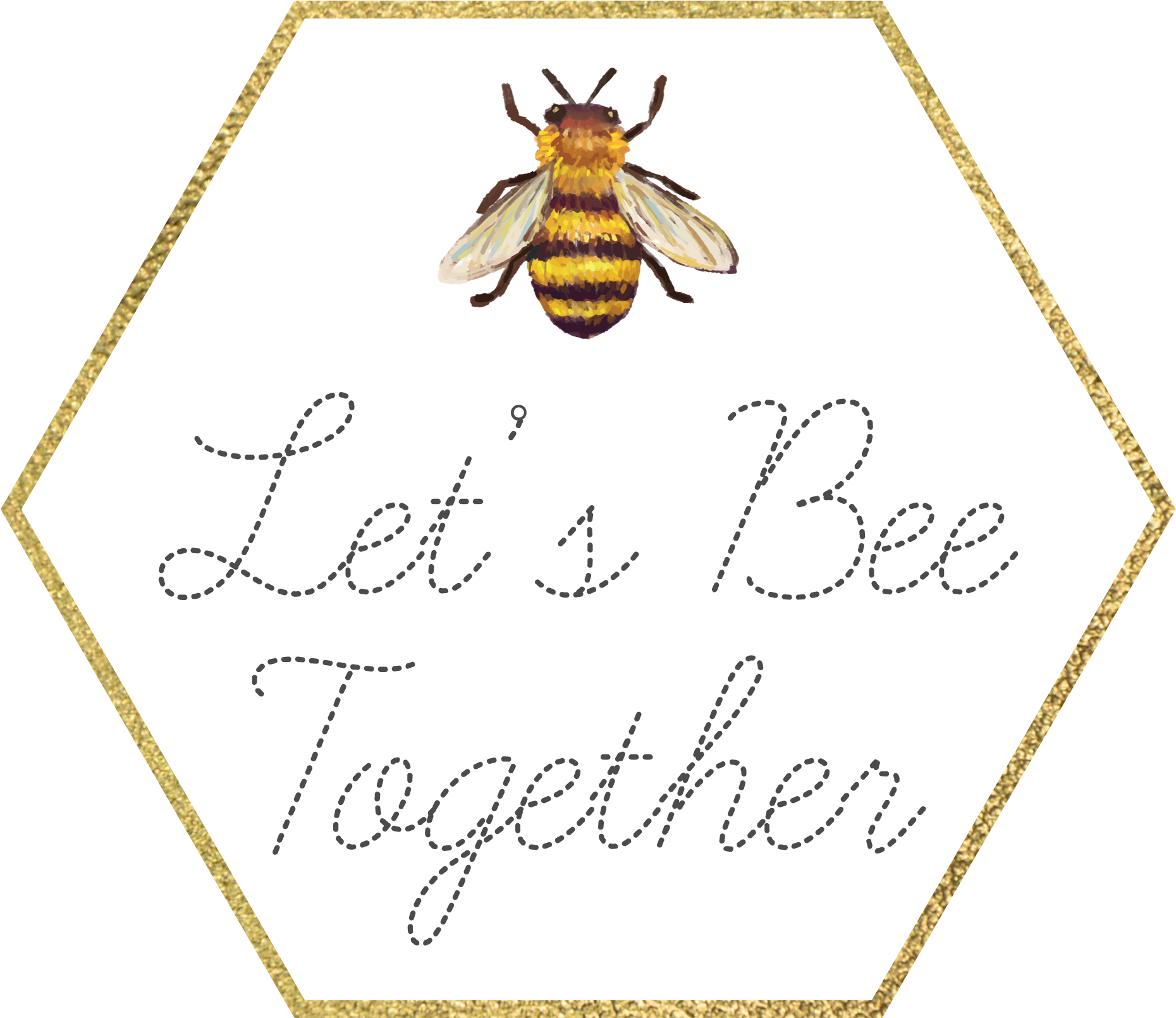 Let's Bee Together Wedding Bloglet's Bee Together Wedding - Wedding Clipart (1910x1911), Png Download