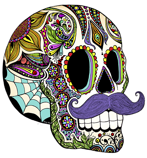 Click And Drag To Re-position The Image, If Desired - Sugar Skull Mustache Clipart (525x700), Png Download