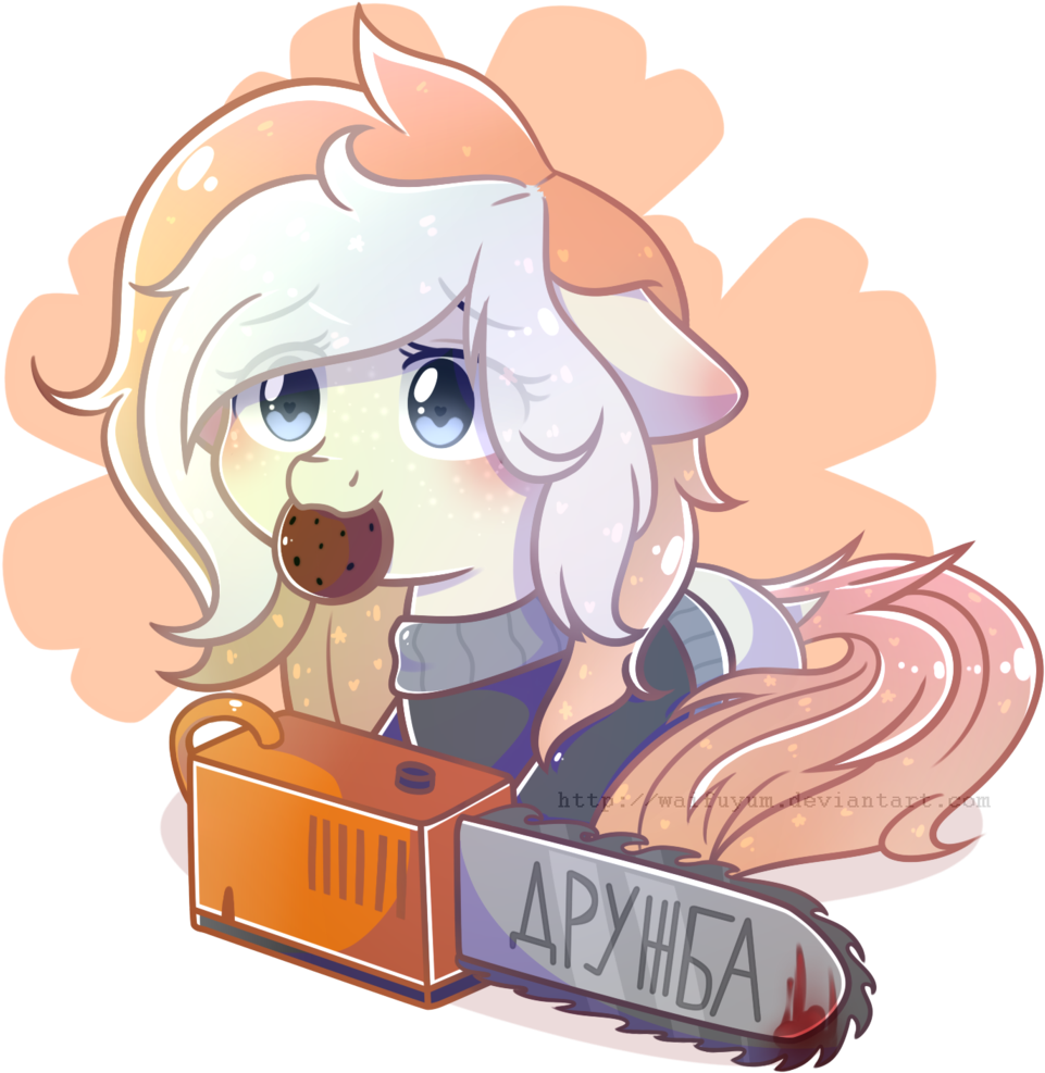 Waifuyum, Blood, Chainsaw, Oc, Oc Only, Russian, Semi-grimdark - Cartoon Clipart (961x987), Png Download