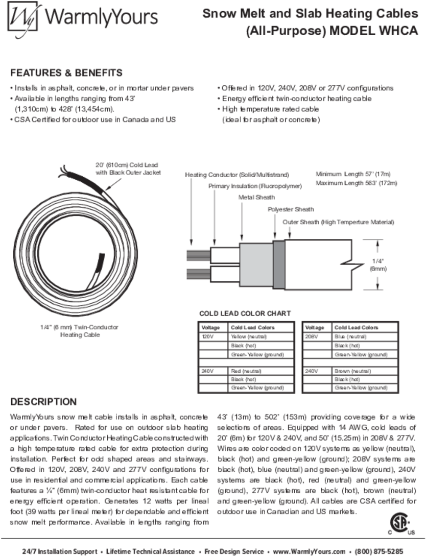 Snow Melt Cables All Purpose Whca 10208 B Clipart (834x1089), Png Download