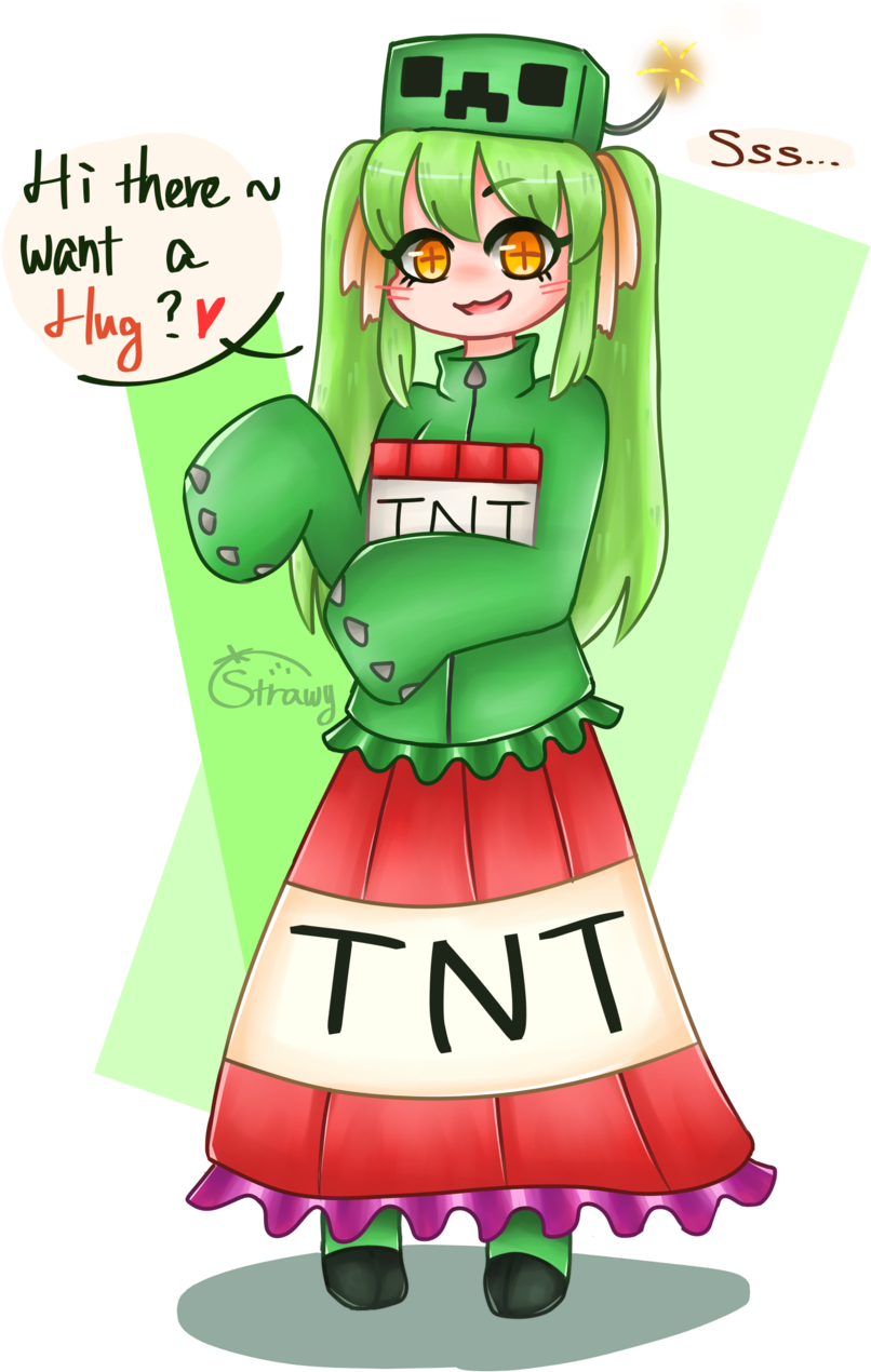 Creeper Chan ~ - Cartoon Clipart (853x1280), Png Download