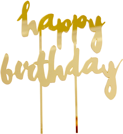 Gold Acrylic Happy Birthday Cake Topper By Harlow Amp Happy Birthday Png Gold Clipart Large Size Png Image Pikpng