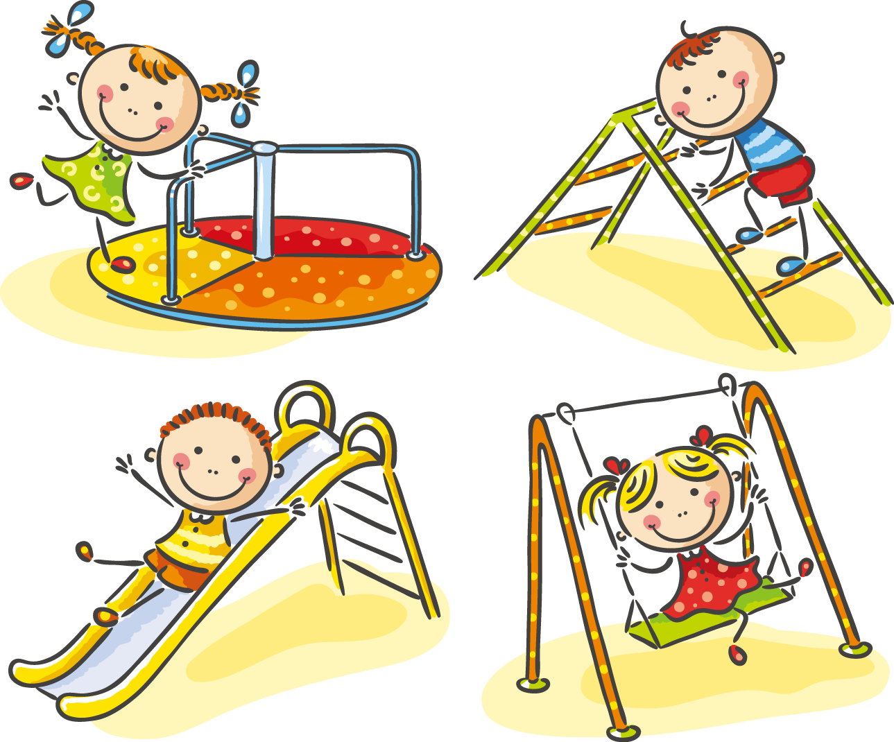 Royalty Free Download Child Stock Photography Cute - Playground Cartoon Clipart (1289x1070), Png Download