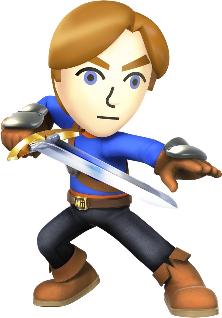 Mii Brawler Swordfighter And Gunner Clipart (1200x1200), Png Download