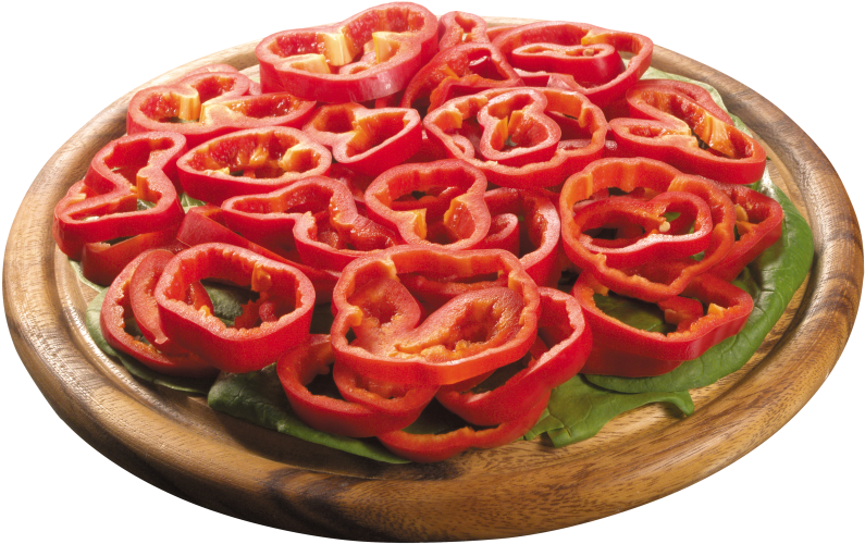 Pepper Slices On Board - Cherry Tomatoes Clipart (866x650), Png Download