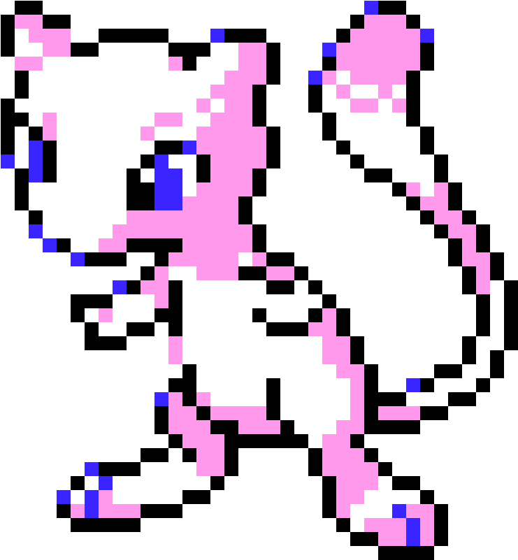 Mew - Pokemon Pixel Art Legendary Clipart (840x960), Png Download