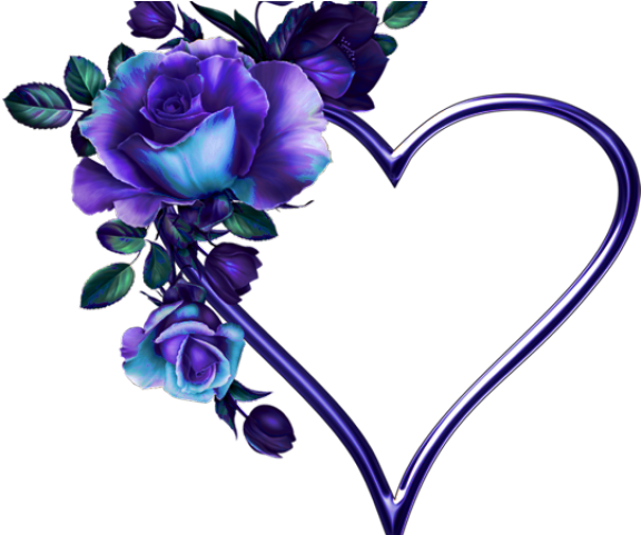Purple Flower Clipart Purple Heart - Flowers Rose Blue Love - Png Download (640x480), Png Download