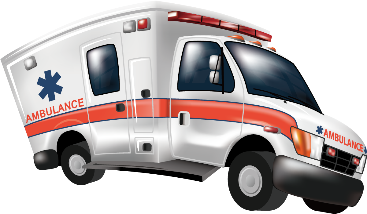 Ambulance Png Free Download - Running Ambulance Cartoon Clipart (1276x1276), Png Download