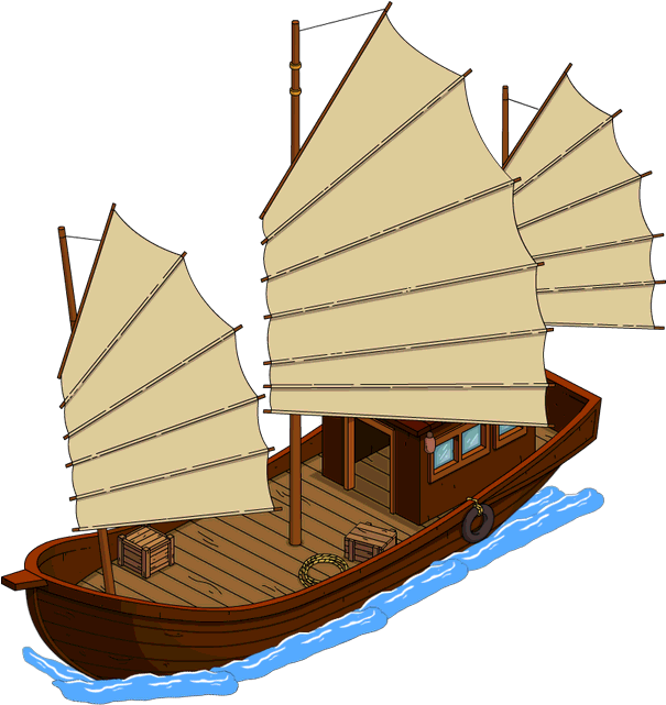Chinese Junk Menu - Simpsons Tapped Out Boat Clipart (605x641), Png Download