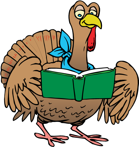 2013 - Turkey With A Book Clipart (612x792), Png Download