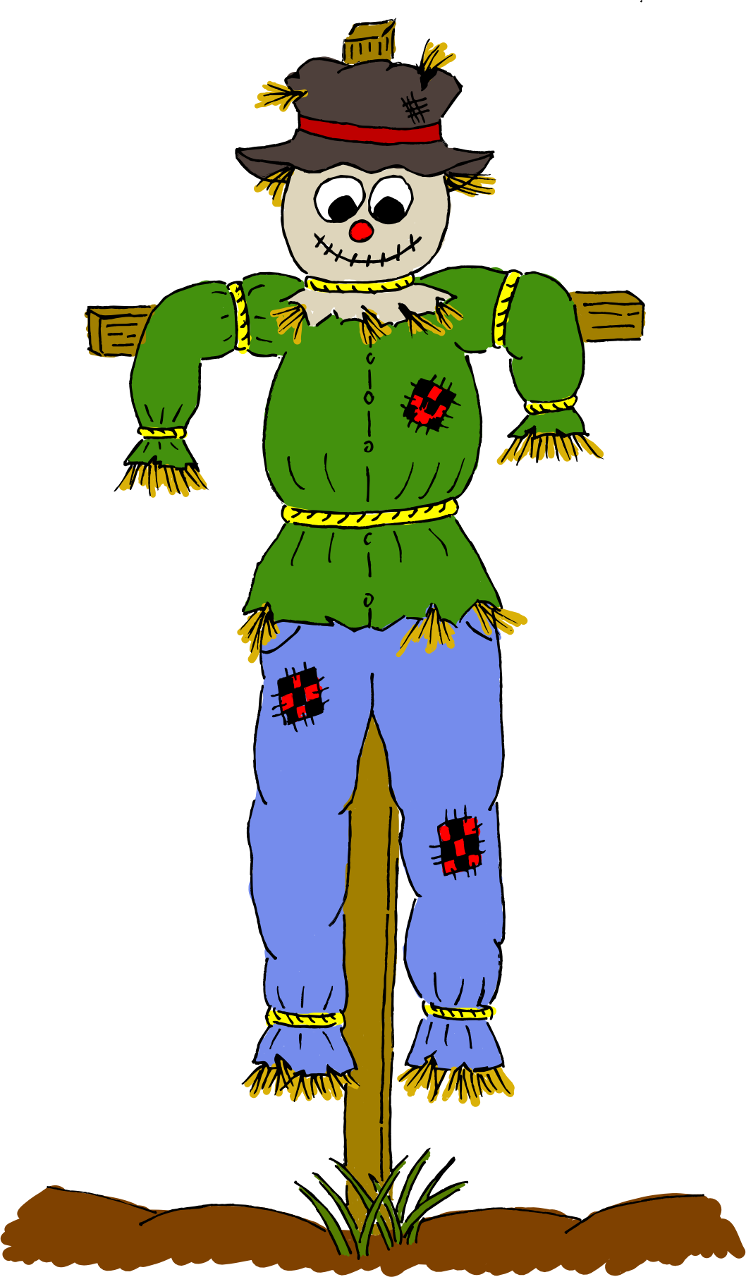 Scarecrow Clipart 2 Cloud - Clip Art Scarecrow - Png Download (598x1024), Png Download