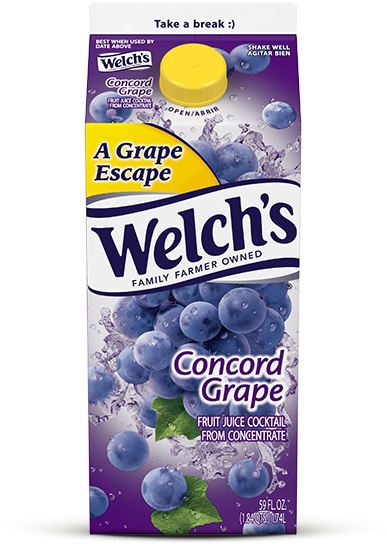 Concord Grape Refrigerated Juice Cocktail - Welch Grape Juice Box Clipart (600x600), Png Download