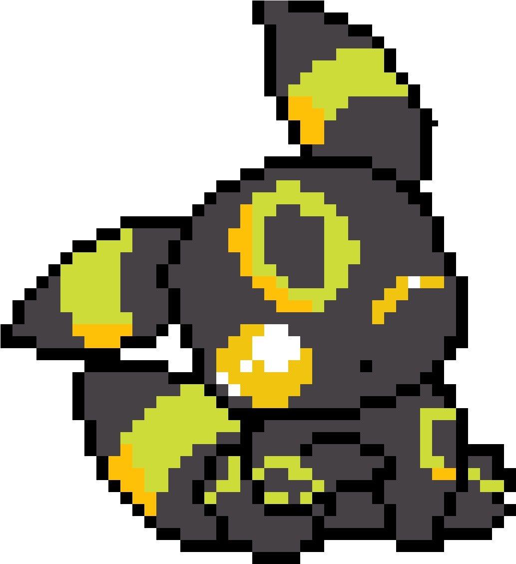 Umbreon - Cute Umbreon Pixel Art Clipart (1200x1200), Png Download