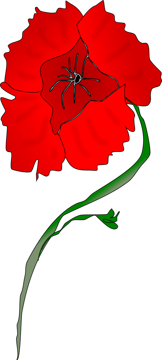 Poppy - Png Red Poppy Art Clipart (542x1200), Png Download
