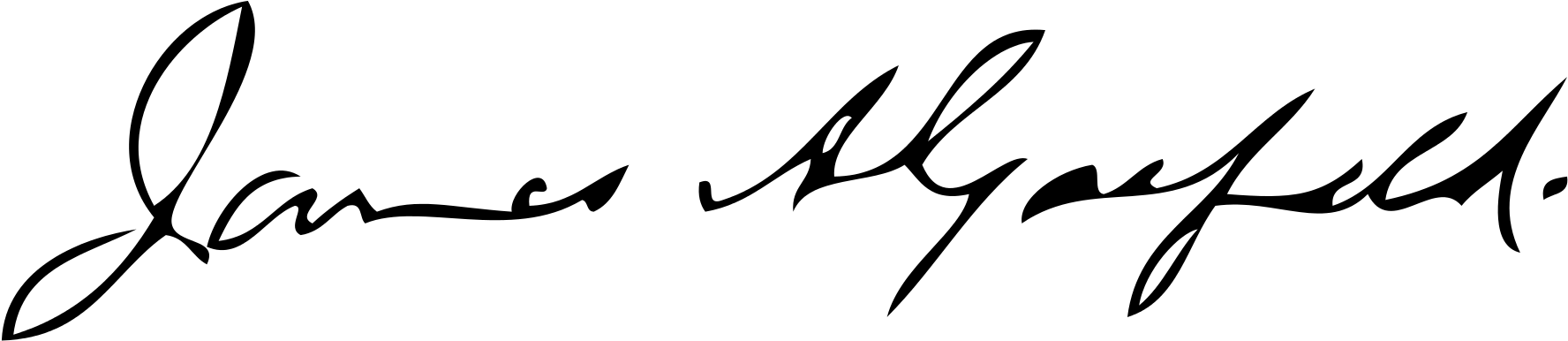 Open - President Garfield Signature Clipart (2000x531), Png Download