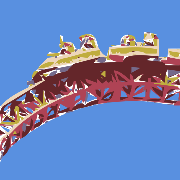 Amusement Park Roller Coaster - Amusement Park Clipart (750x750), Png Download