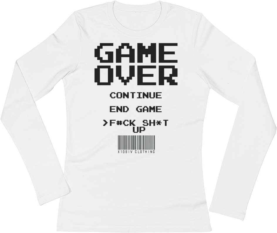 Game Over Women's Long Sleeve T-shirt Clipart (944x797), Png Download