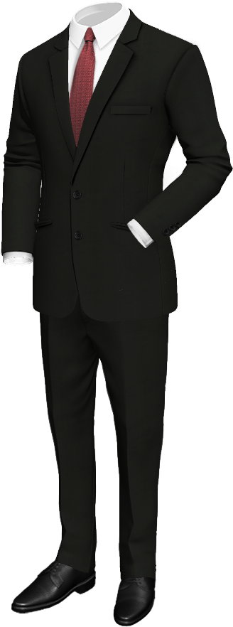 Black Wool Suit - Black With White Trim Tux For Wedding Clipart (400x900), Png Download