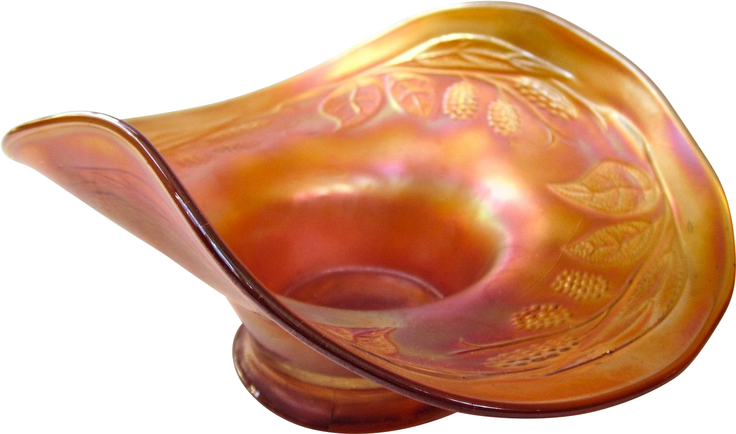 Fenton Blackberry Spray Marigold Carnival Glass Hat - Ceramic Clipart (1464x1464), Png Download