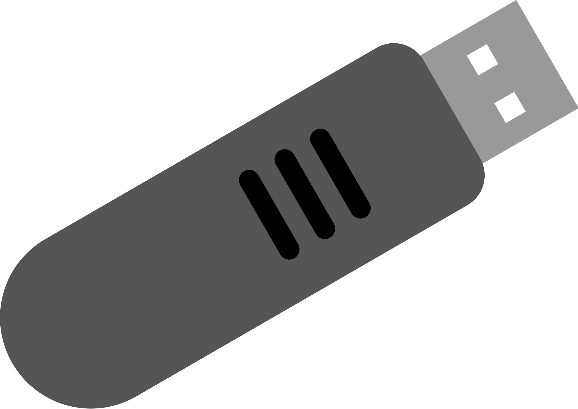 Open - Usb Flash Drive Clipart (2000x1415), Png Download