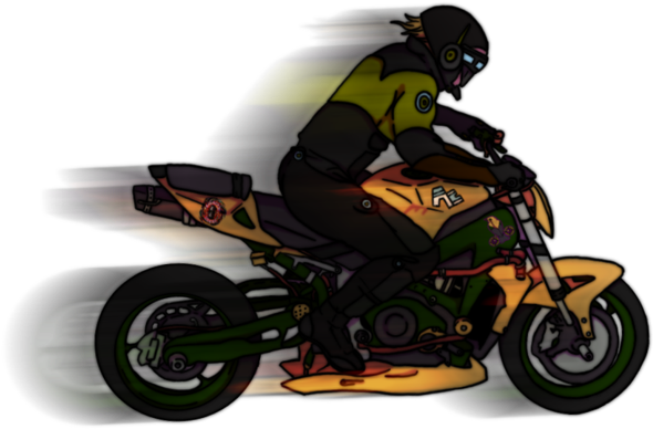 Jae Motorbiking By Space Drive Overdose Pluspng - Motorcycle Clipart (1024x647), Png Download
