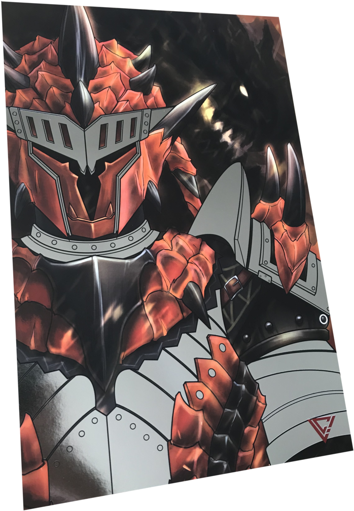 Monster Hunter Rathalos Armor Premium Silver Foil Poster - Monster Hunter Anime Rathalos Armor Clipart (720x1024), Png Download