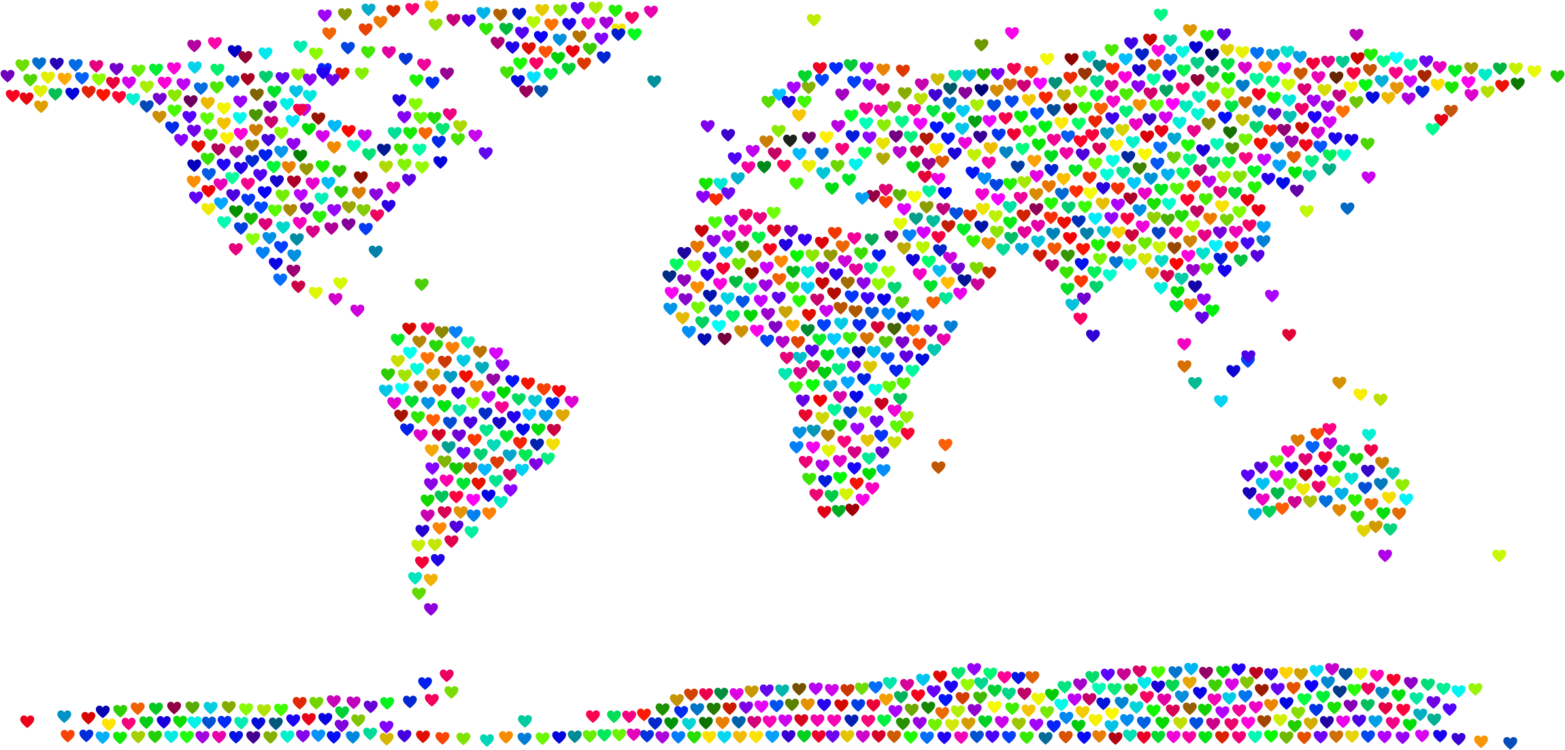 World Map Globe - Simple World Map Vector Clipart (1565x750), Png Download