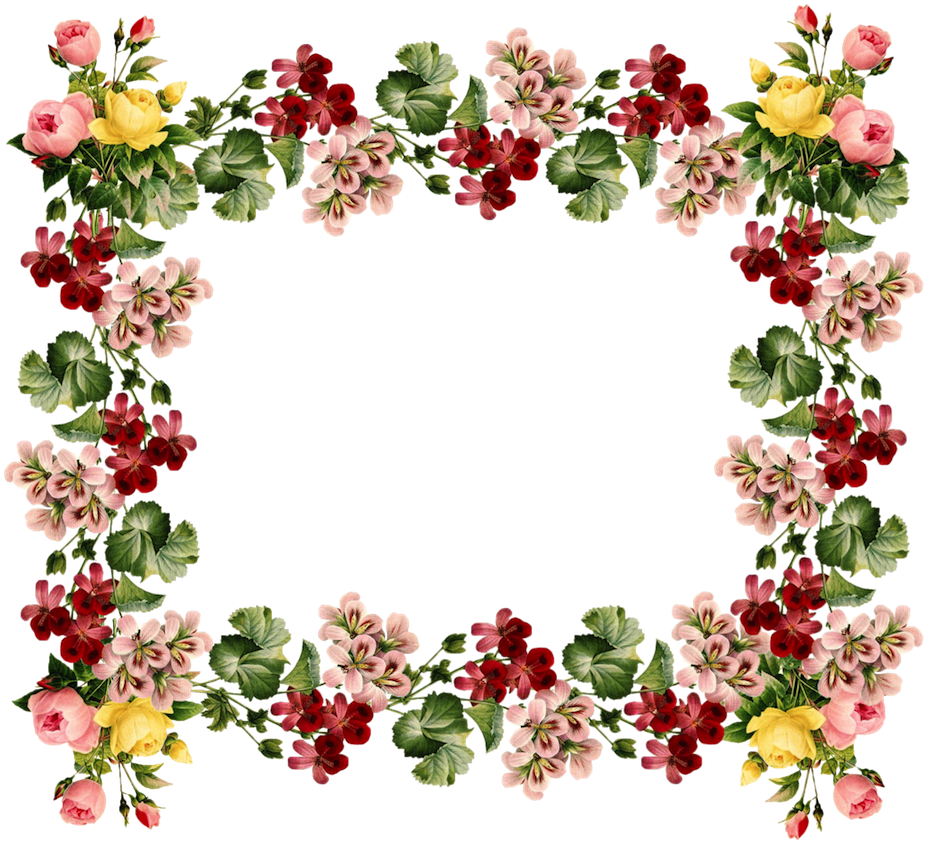 Vintage Frames And Borders - Vintage Frame Free Flower Clipart (926x843), Png Download