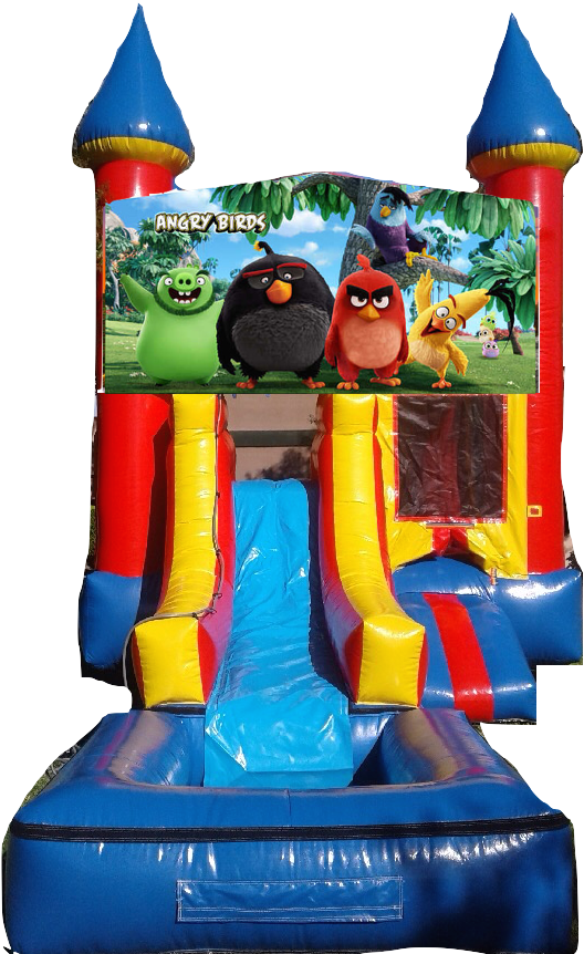 Water Slide Castle Combo Front Jumper Angry Birds - Paw Patrol Water Slide Rental Clipart (720x960), Png Download