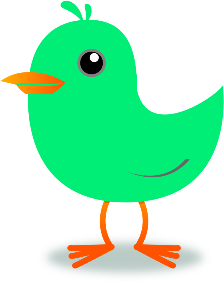2 Clipart Green 6 Orange - Singing Bird Cartoon Clipart - Png Download (1024x1015), Png Download