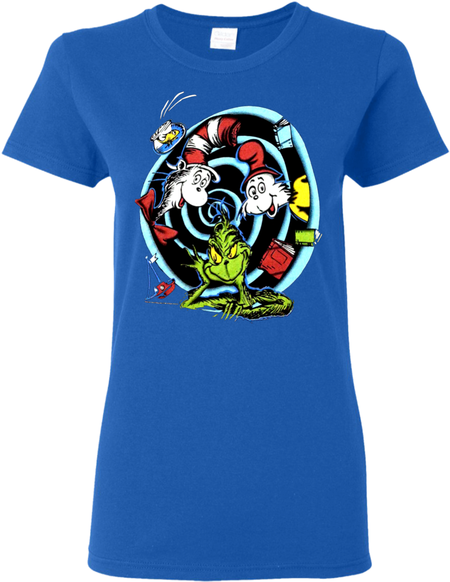 Dr Seuss Cat In The Hat Full Print Medium Lorax T Shirt - Your Wife My Wife Fishing Shirts Clipart (1155x1155), Png Download