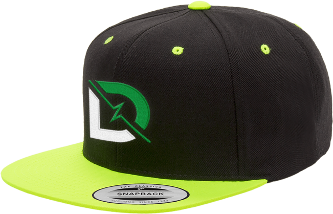 Drlupo Black & Neon Green Snapback - Baseball Cap Clipart (650x650), Png Download