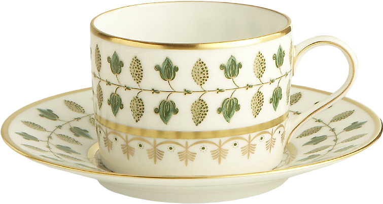 Matignon Green Tea Cup And Saucer - Saucer Clipart (800x800), Png Download