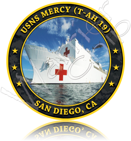 Navy Usns Mercy T-ah 19 - Usns Mercy Challenge Coin Clipart (540x600), Png Download