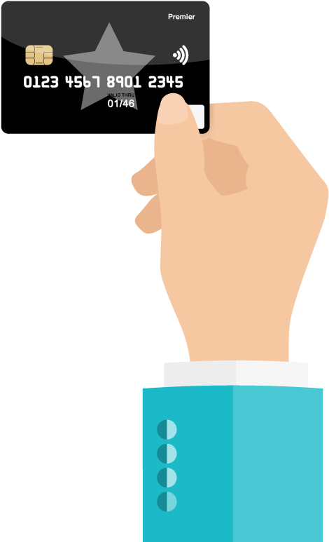 Hand Holding Card Png Download - Prepaid Card Illustration Clipart (470x773), Png Download