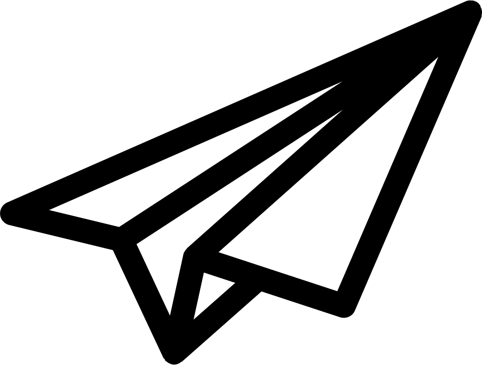 Paper Airplane Outline Comments - Paper Plane Logo Png Clipart (980x742), Png Download