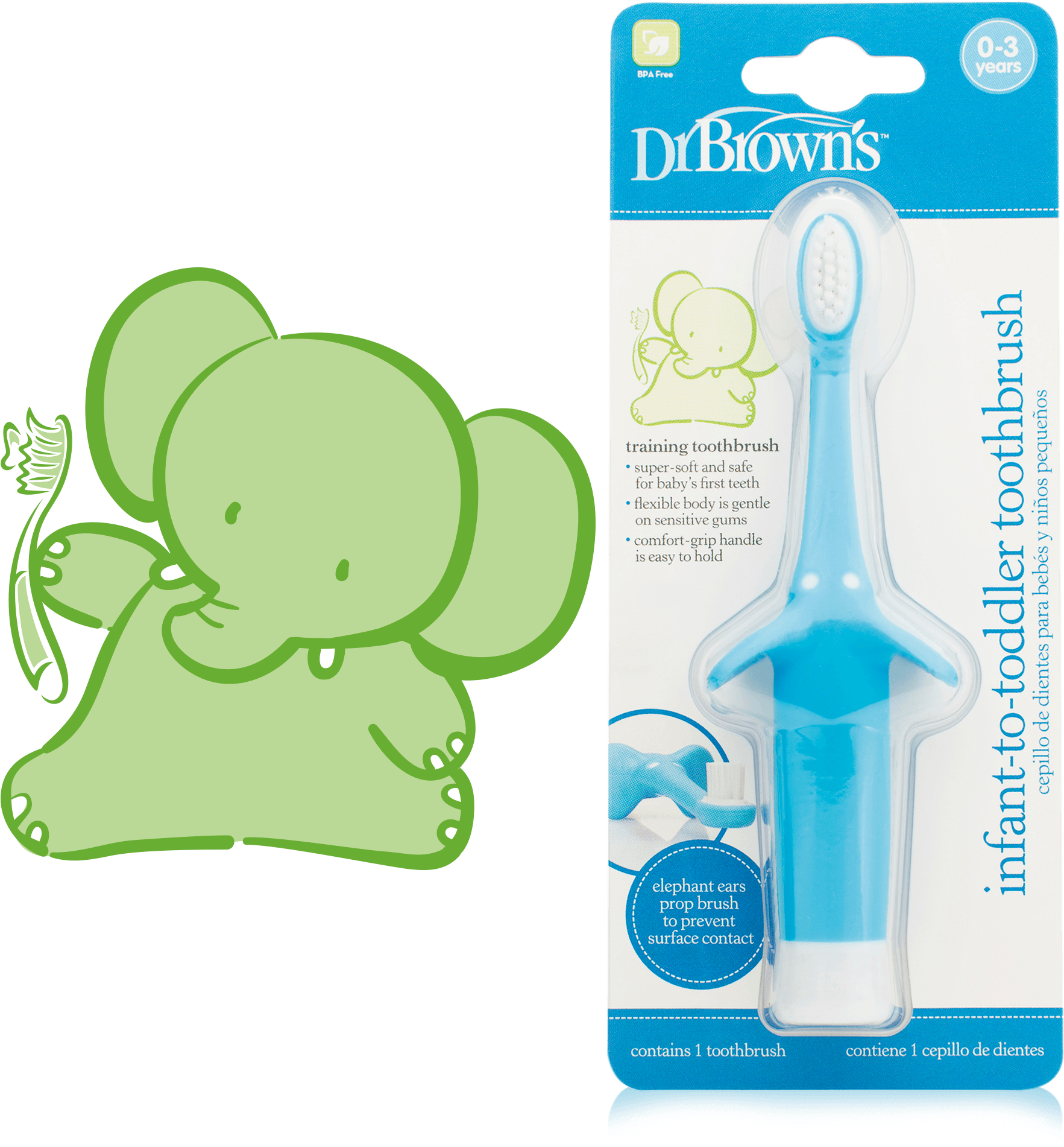 Blue-toothbrush - Dr Brown Toothbrush Clipart (2000x2000), Png Download