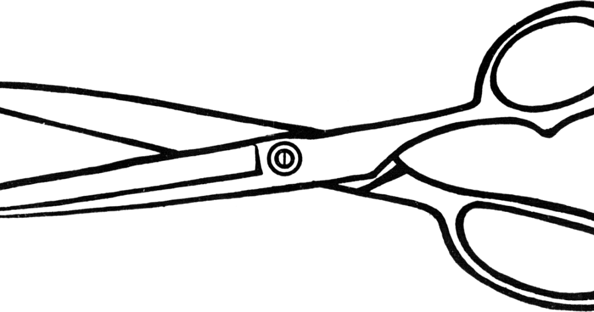 Scissor Clipart Black And White - Clip Art Scissors - Png Download (1200x630), Png Download