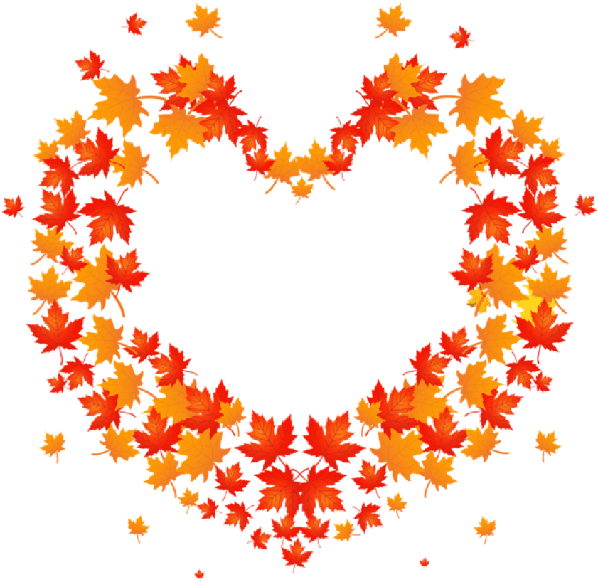 Free Png Download Autumn Leaves Heart Transparent Clipart - Autumn Leaves Heart Png (850x826), Png Download