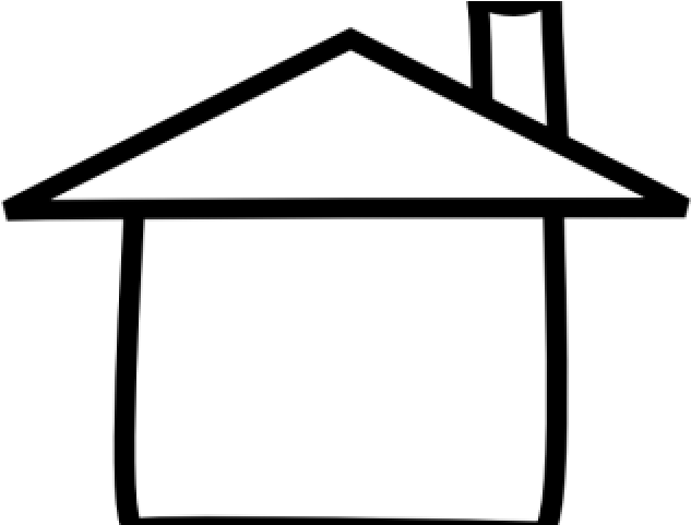 Cartoon Outline Of A House Clipart (640x480), Png Download