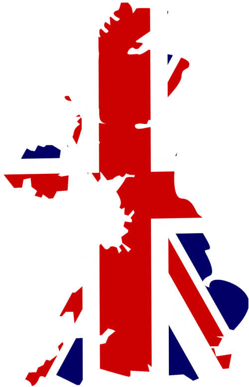 Great Britain,united - Flag On Map United Kingdom Clipart (500x777), Png Download