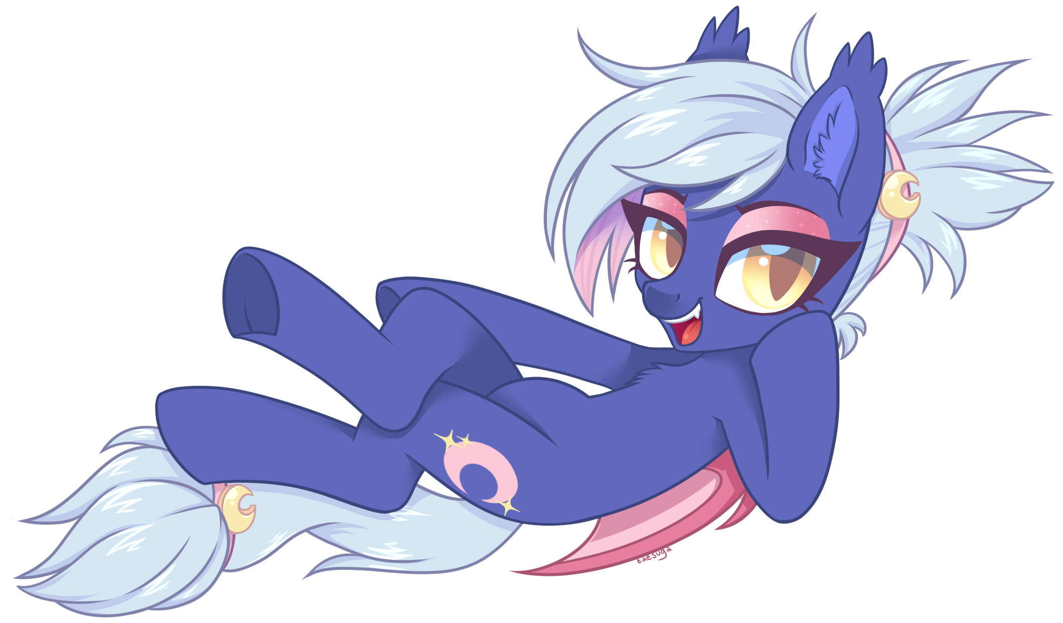 Taesuga, Bat Pony, Bedroom Eyes, Chest Fluff, Cute, - Cartoon Clipart (2138x1255), Png Download